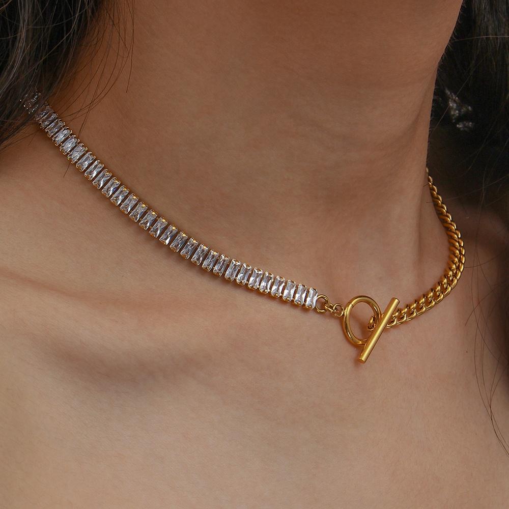 Trendy Cuban Chain Necklace Set - 18K Gold Plated