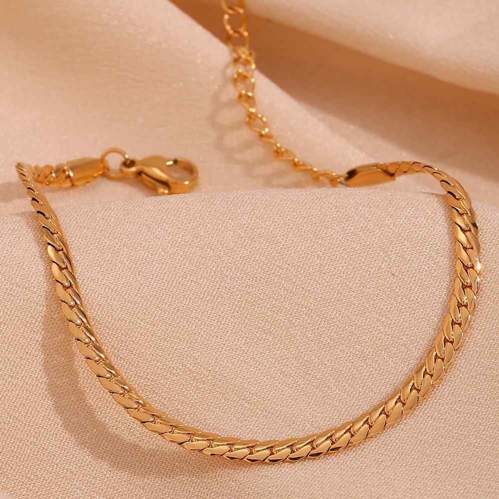 NK Chain Bracelet – 18KT Gold Plated - Krystal Touch