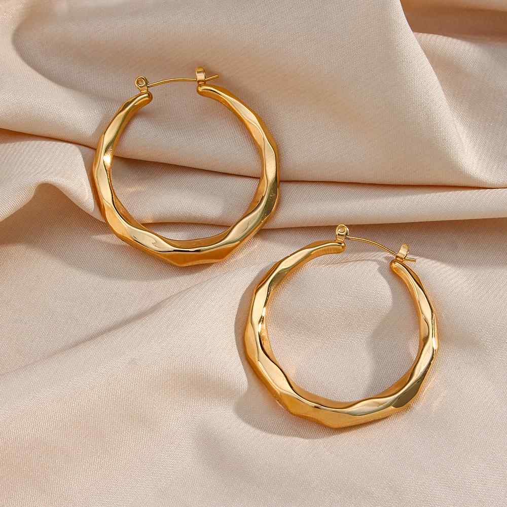 Hola Hoop Earring- 18KT Gold Plated Krystal Touch
