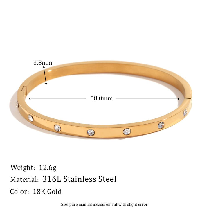 Zircon Bangle Bracelet – 18KT Gold Plated