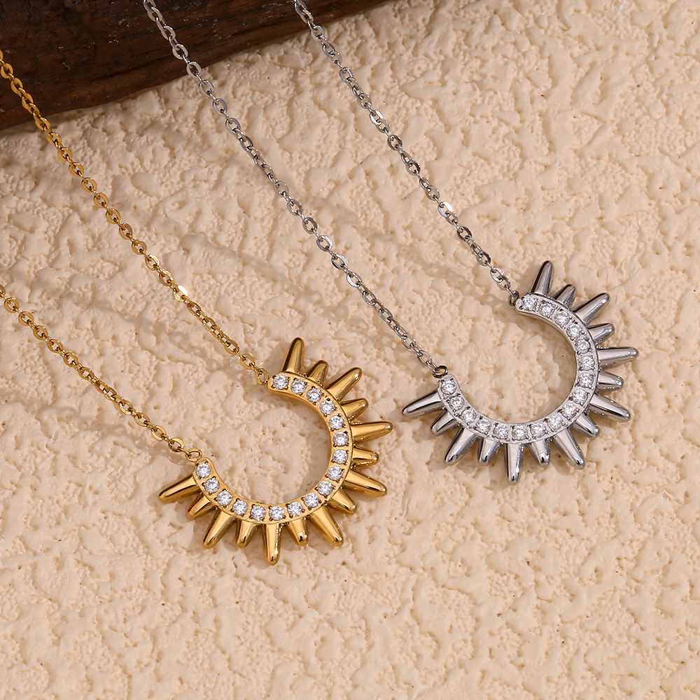 Golden Sun Necklace – 18KT Gold Plated - Krystal Touch
