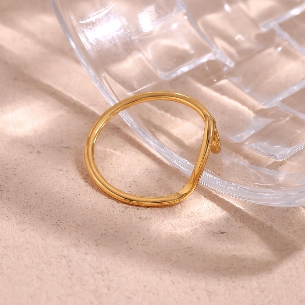 Golden Wave Stacking Ring – 18KT Gold Plated Krystal Touch