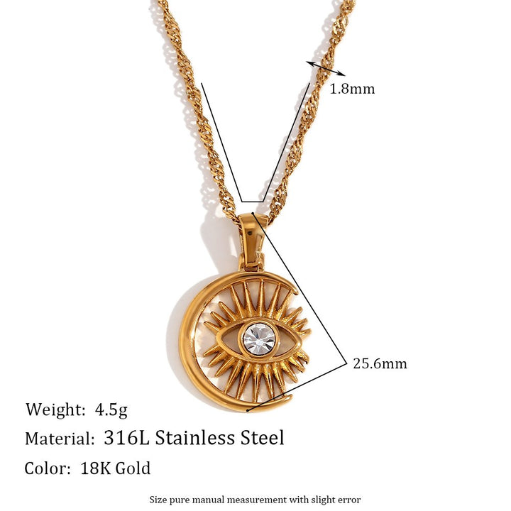 Fashion Evil Eye Hollow Necklace Set - 18k Gold Plated