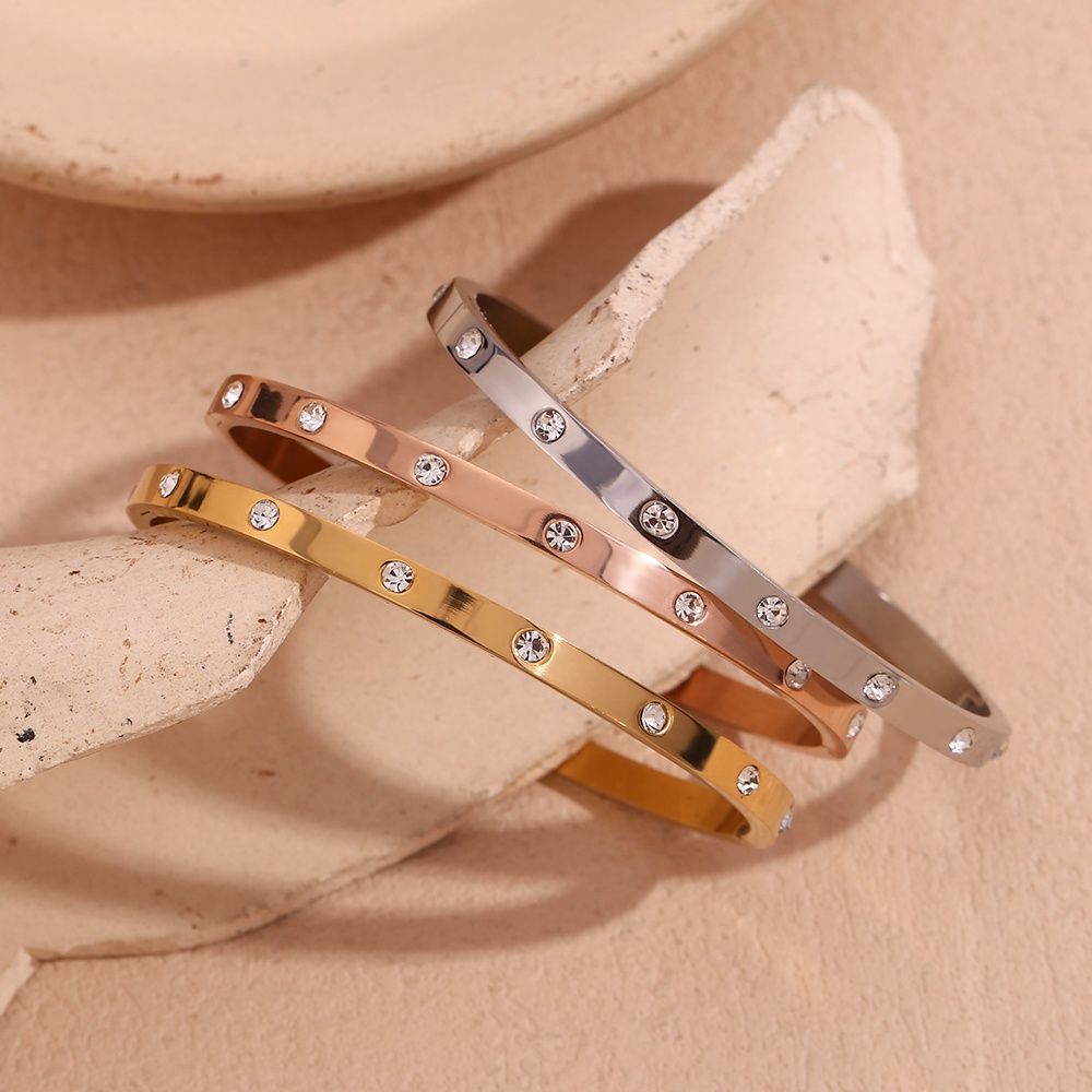 Zircon Bangle Bracelet – 18KT Gold Plated