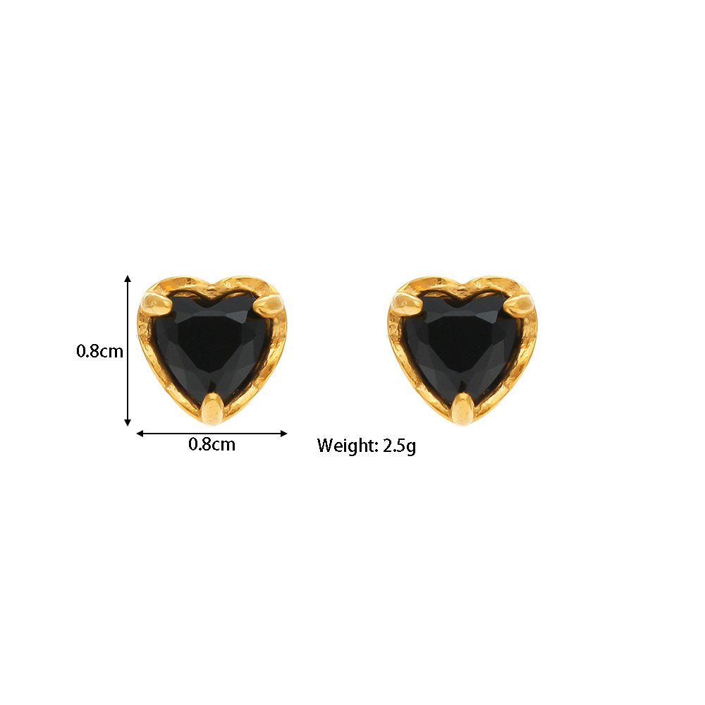 Tiny Black Onyx - 18 KT Gold Plated Krystal Touch