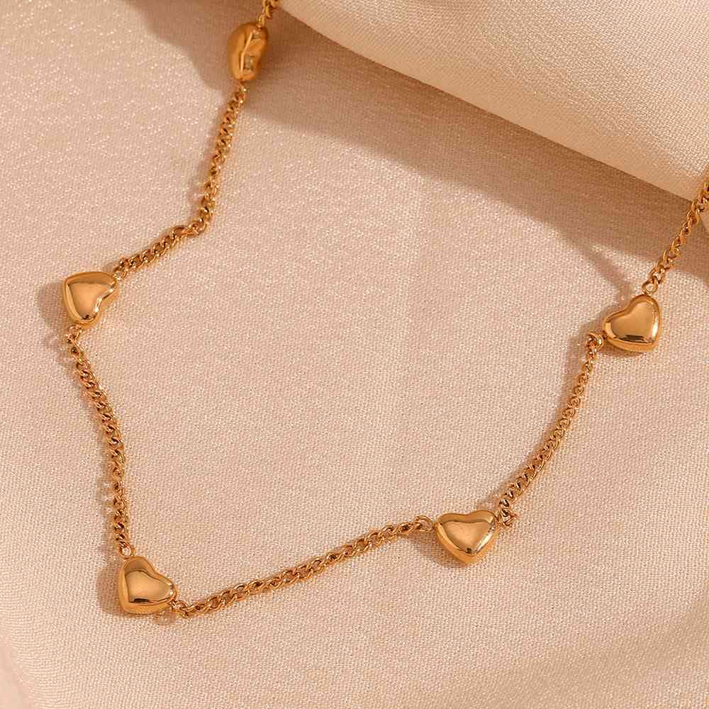 Dainty Heart Charm Necklace - 18k Gold Plated