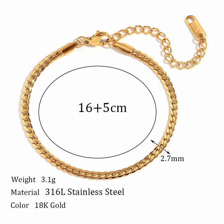 NK Chain Bracelet – 18KT Gold Plated