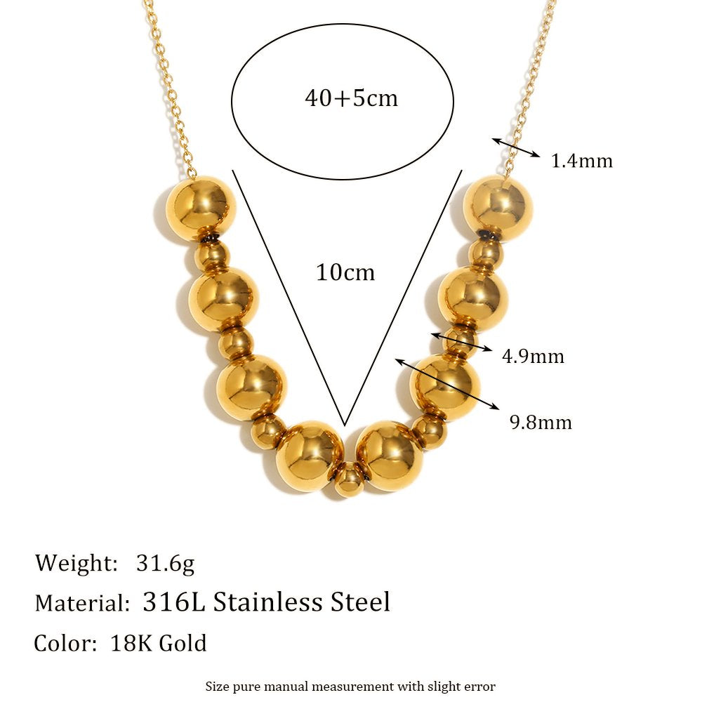 Golden Beaded Necklace – 18KT Gold Plated Krystal Touch