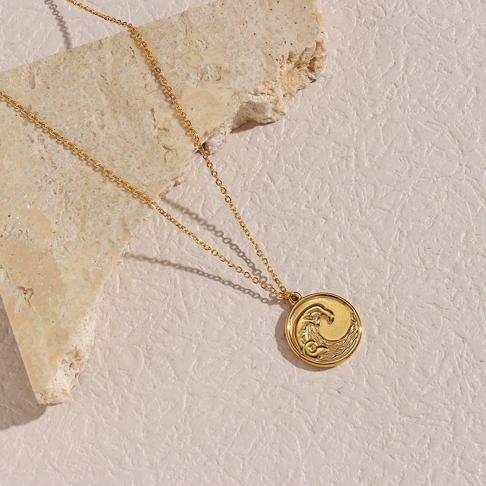 Ocean wave Necklace - 18KT Gold Plated Krystal Touch