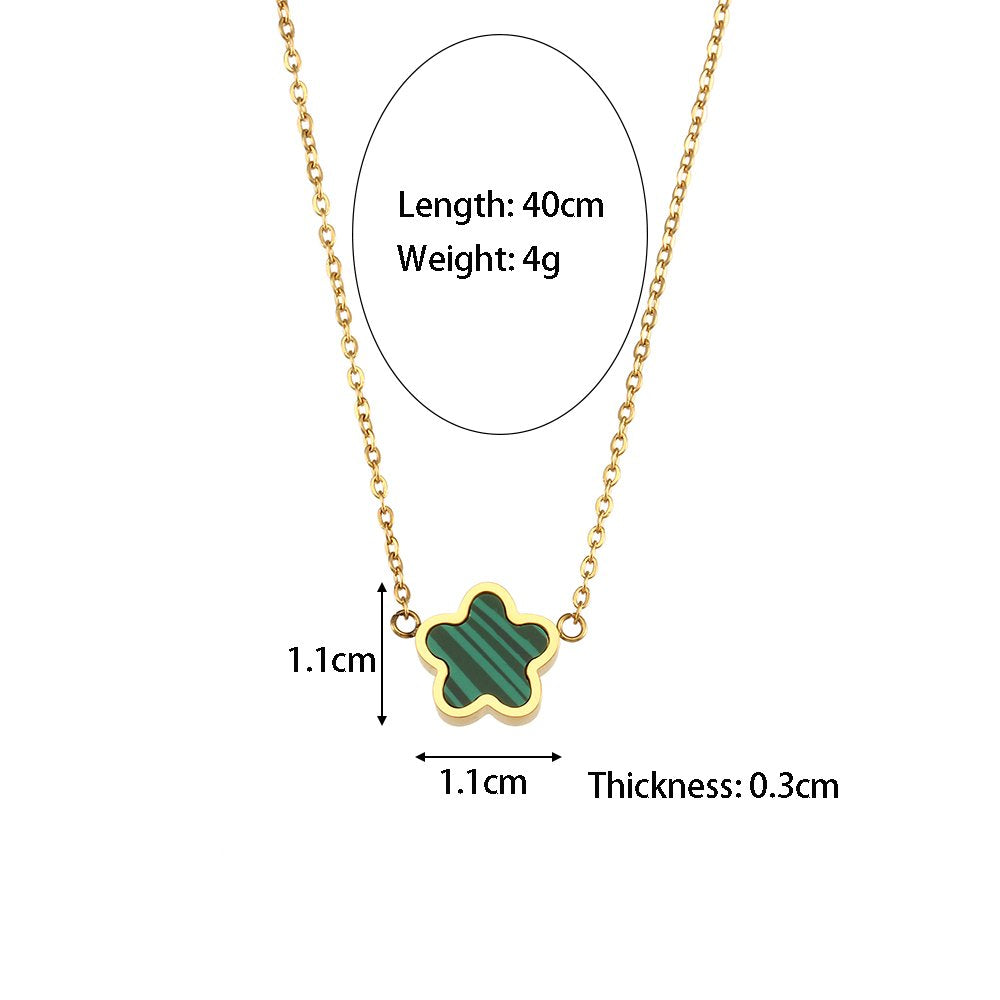 Minimalistic Flower Necklace and Earring Set - 18KT Gold Plated Krystal Touch