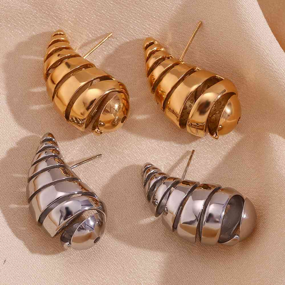 Minimalistic Water Drop Statement Earring - 18k Gold Plated Krystal Touch