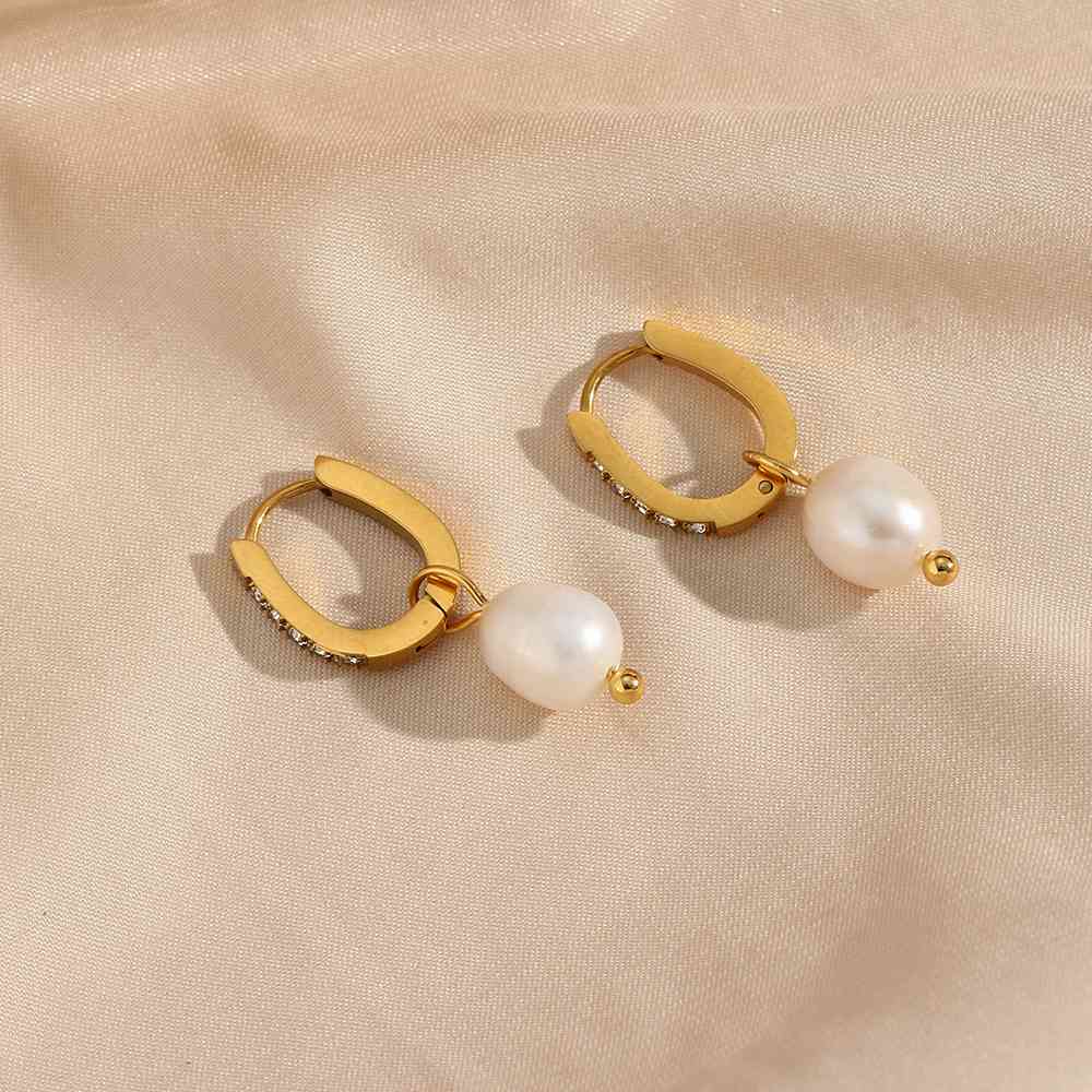 Tiny Pearl Drop - Vintage Touch - 18KT Gold plated Krystal Touch
