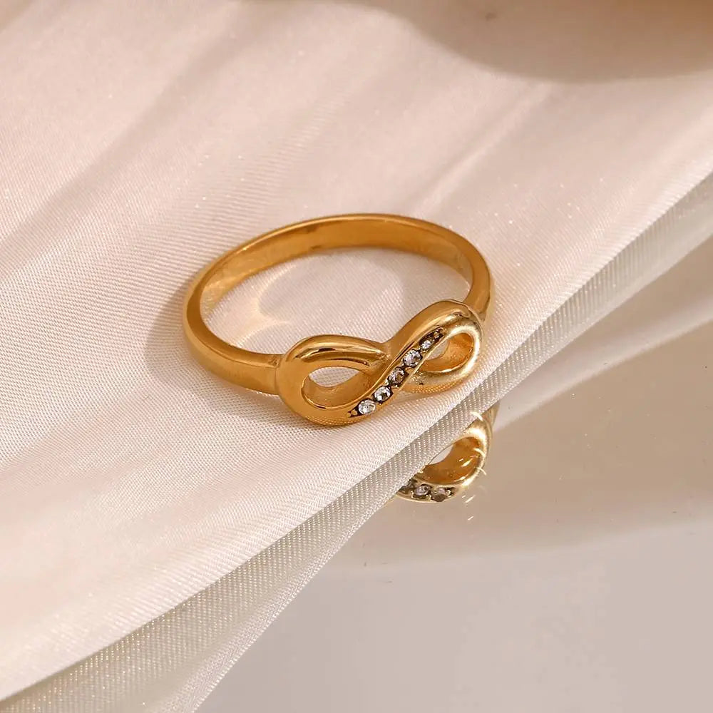 Infinity Eternal Ring – 18KT Gold Plated - Krystal Touch