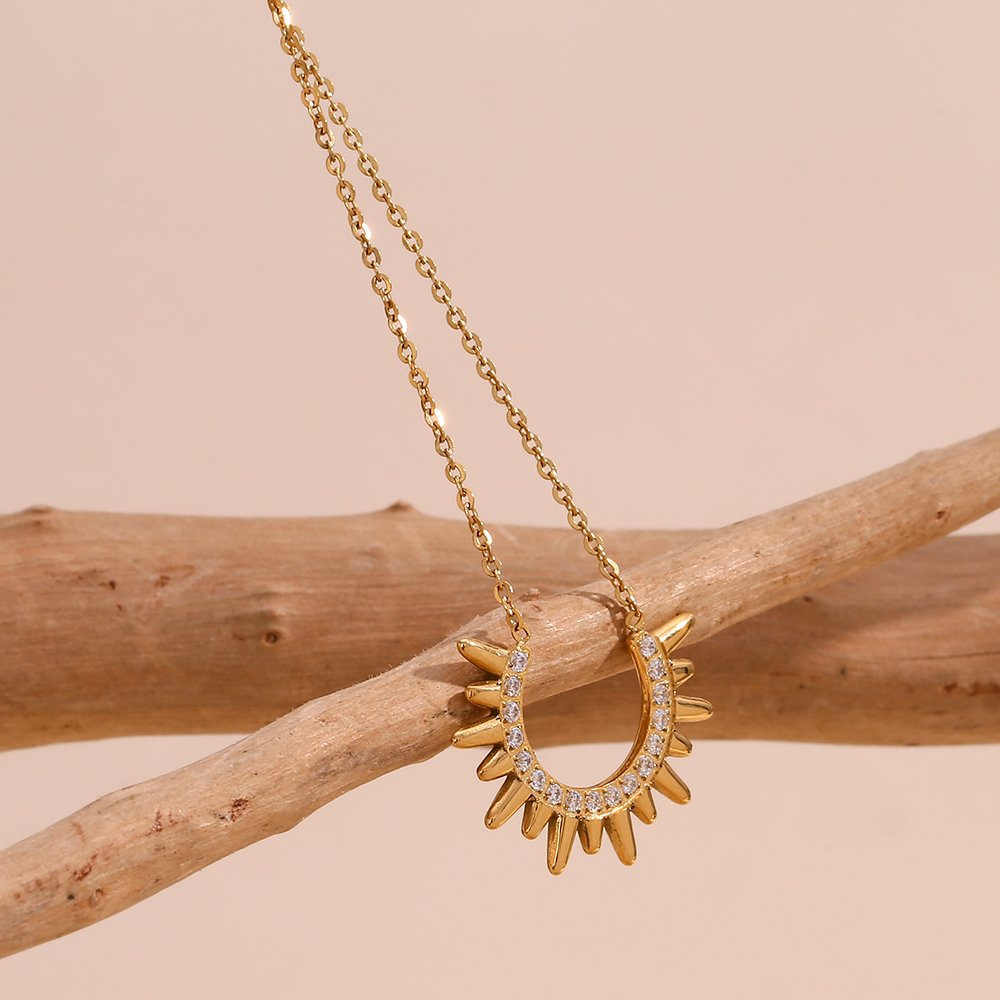 Golden Sun Necklace – 18KT Gold Plated Krystal Touch