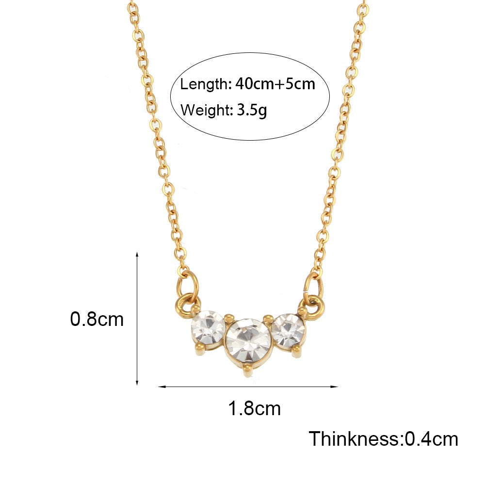 Exquisite Zircon Necklace - 18KT Gold Plated Krystal Touch