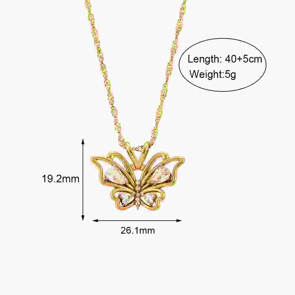 Stylish Butterfly Necklace - 18KT Gold Plated Krystal Touch