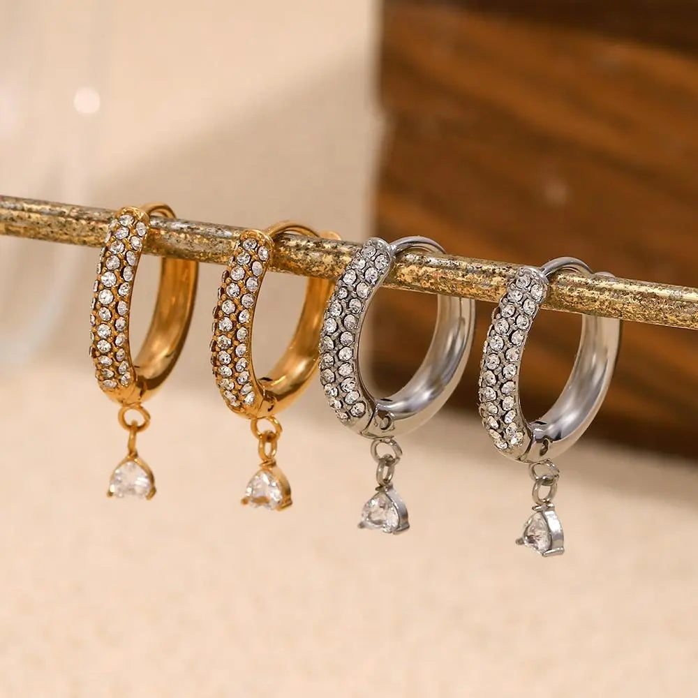 Golden Zircon Tiny Huggies – 18KT Gold Plated - Krystal Touch