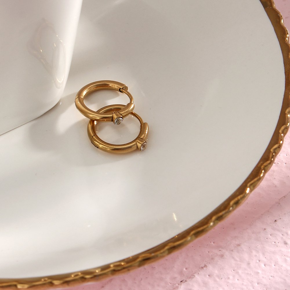 Mini Designer Hoop -18KT Gold Plated