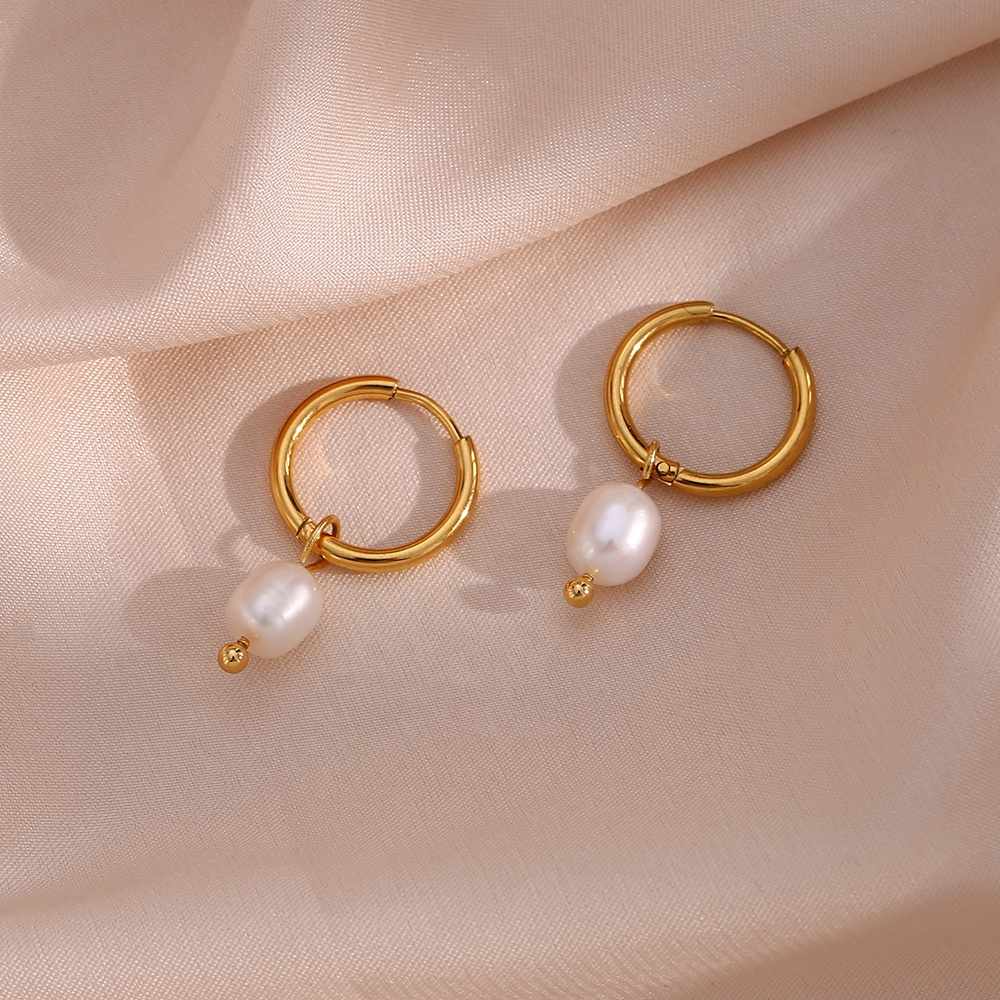 Elegant Pearl Drop – 18KT Gold Plated