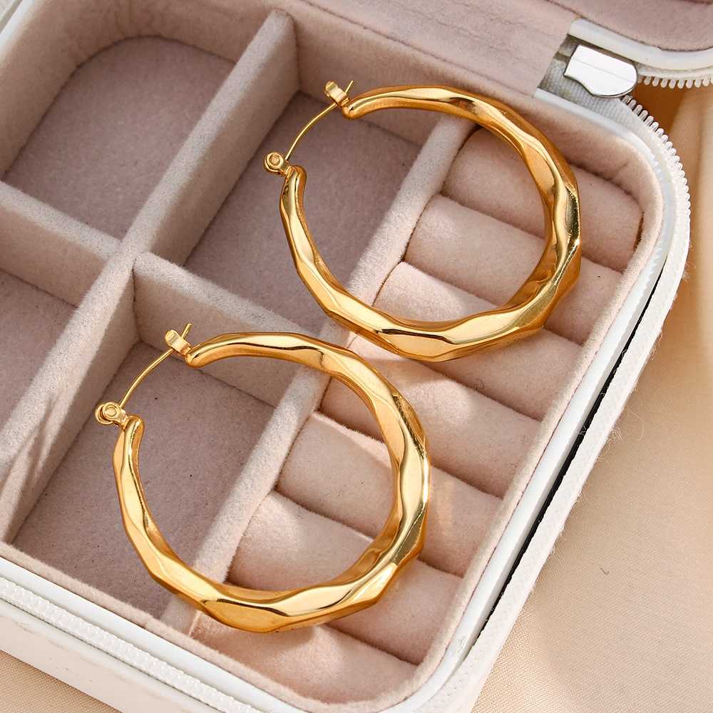 Hola Hoop Earring- 18KT Gold Plated Krystal Touch