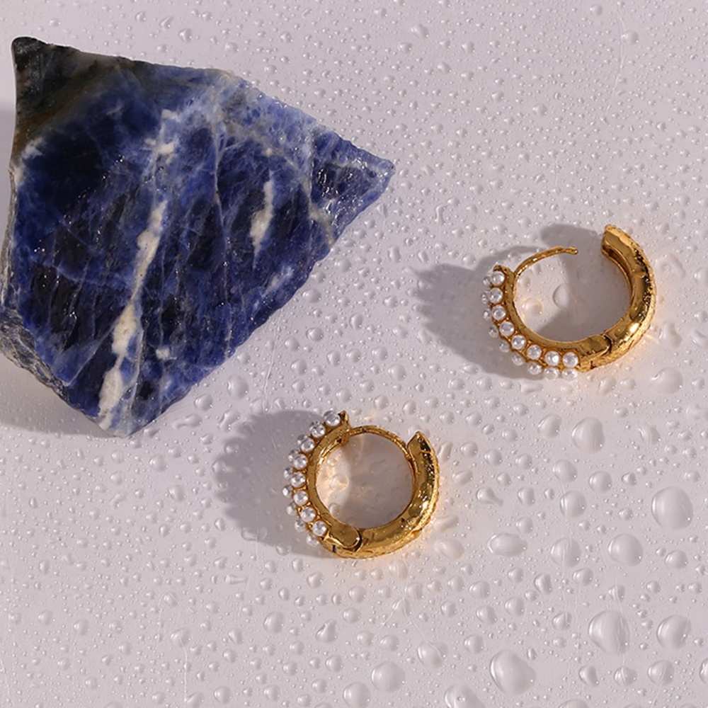 Pearl Huggies – 18KT Gold Plated