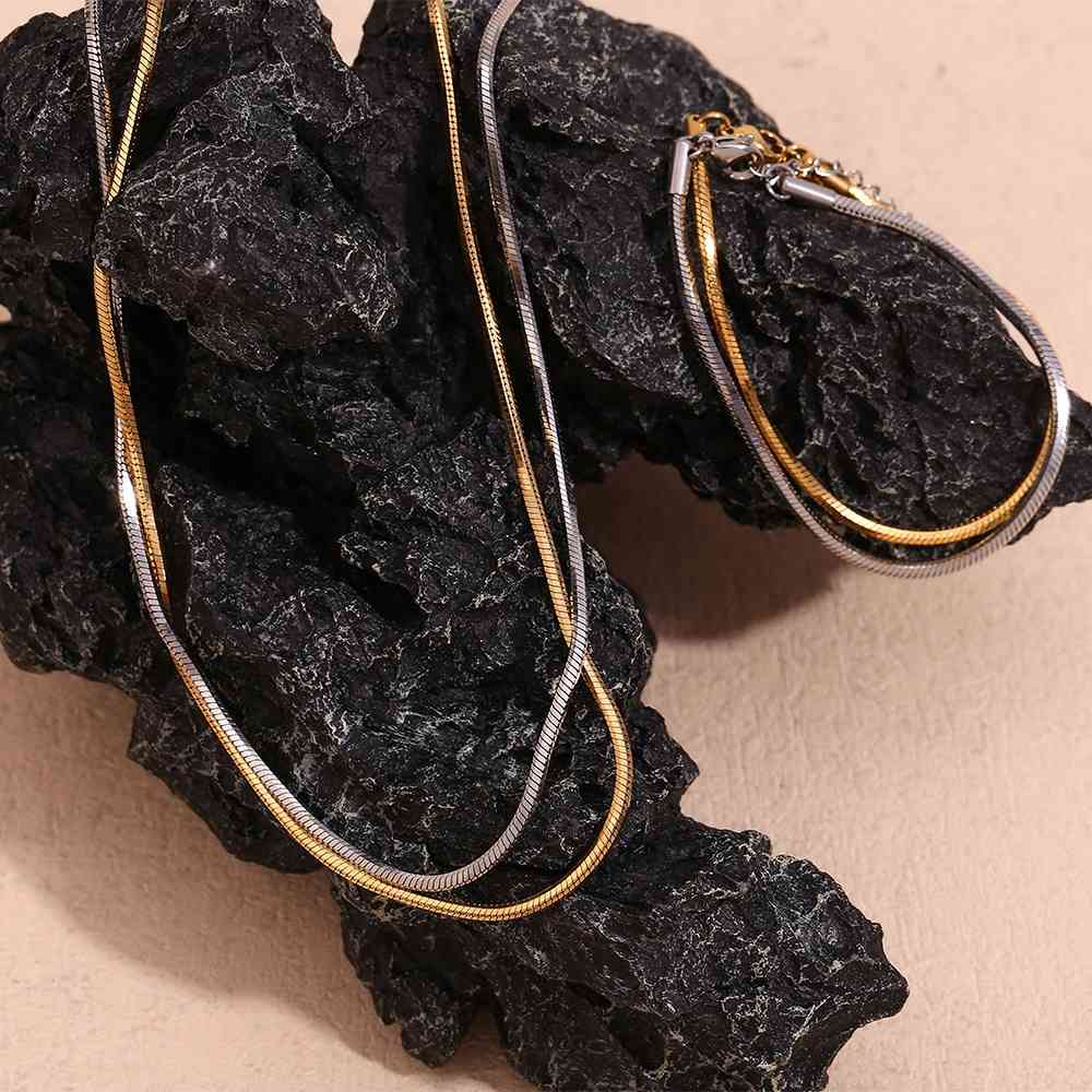 Unbreakable Snake Chain Necklace – 18KT Gold Plated Krystal Touch