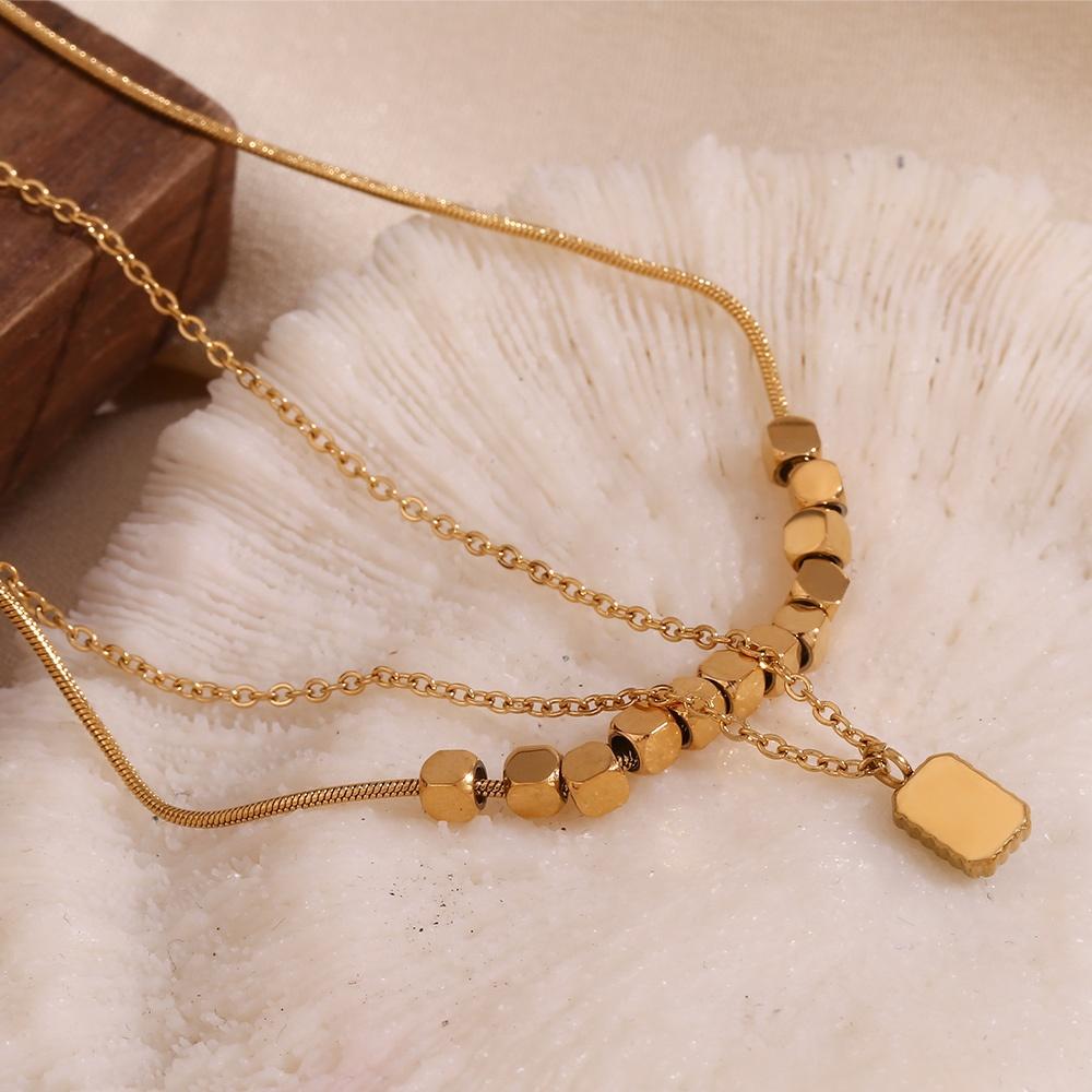 Emerald Green Double-Layered Necklace – 18KT Gold Plated Krystal Touch