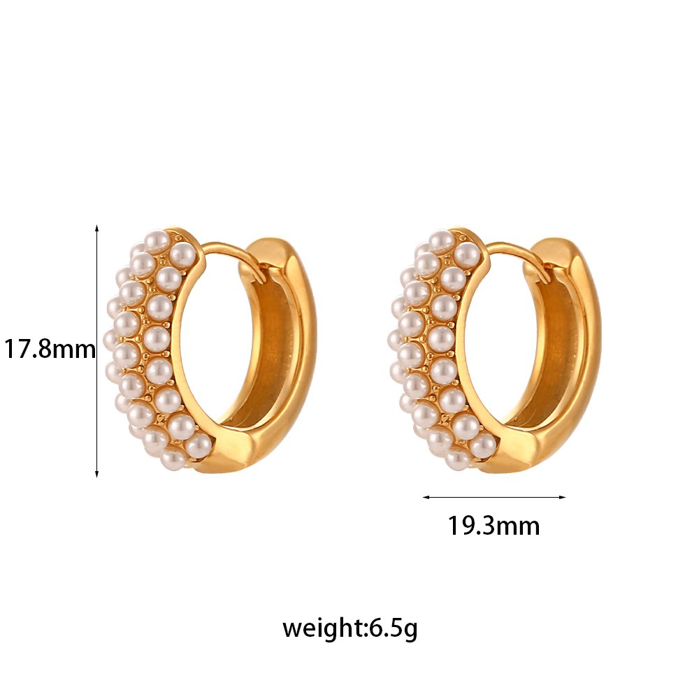 Pearl Huggies – 18KT Gold Plated Krystal Touch