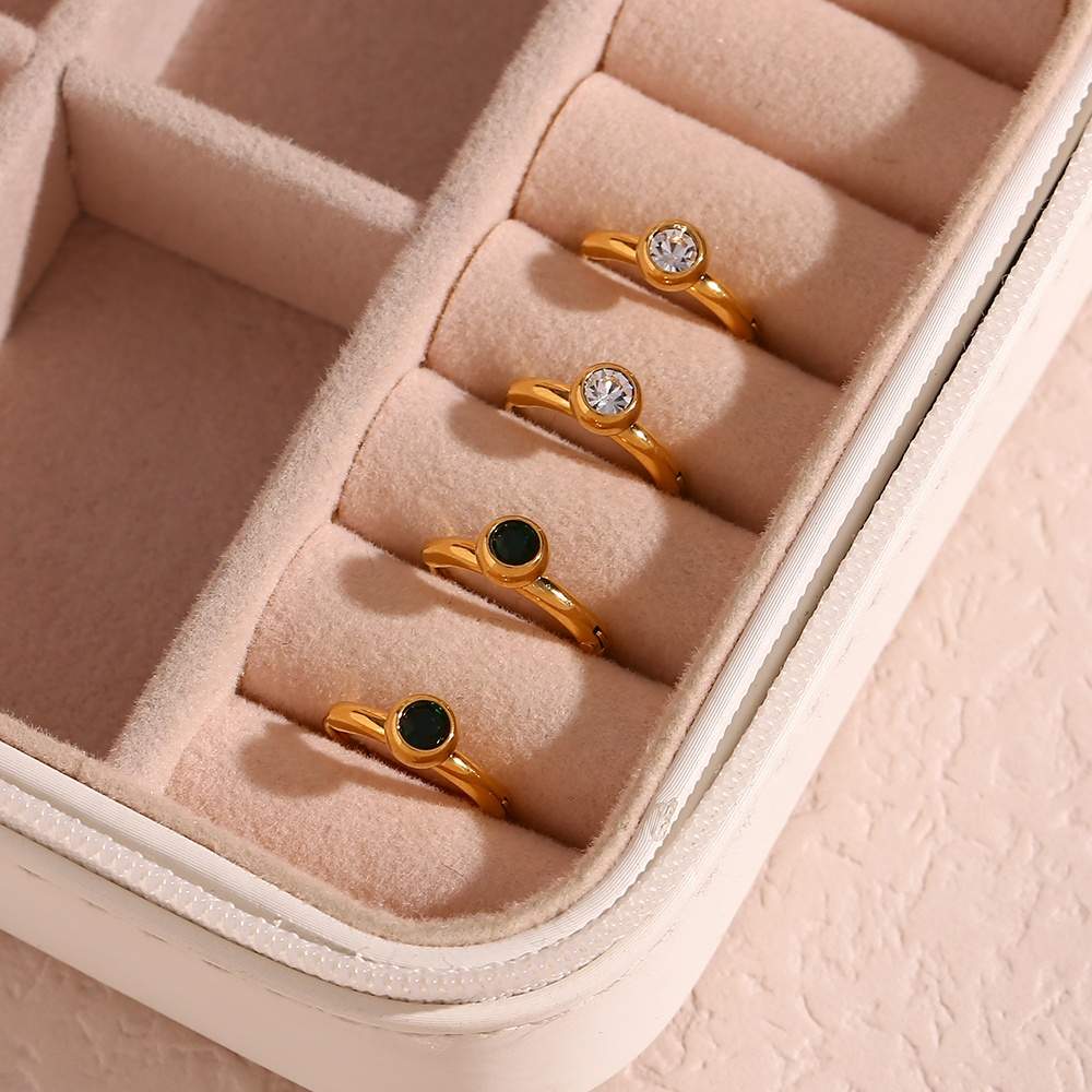 Bezel Setting Zircon Huggies – 18KT Gold Plated Krystal Touch