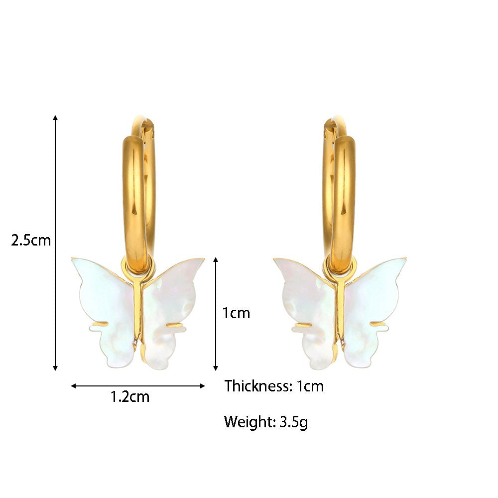 Cute Butterfly Earring - 18KT Gold Plated Krystal Touch