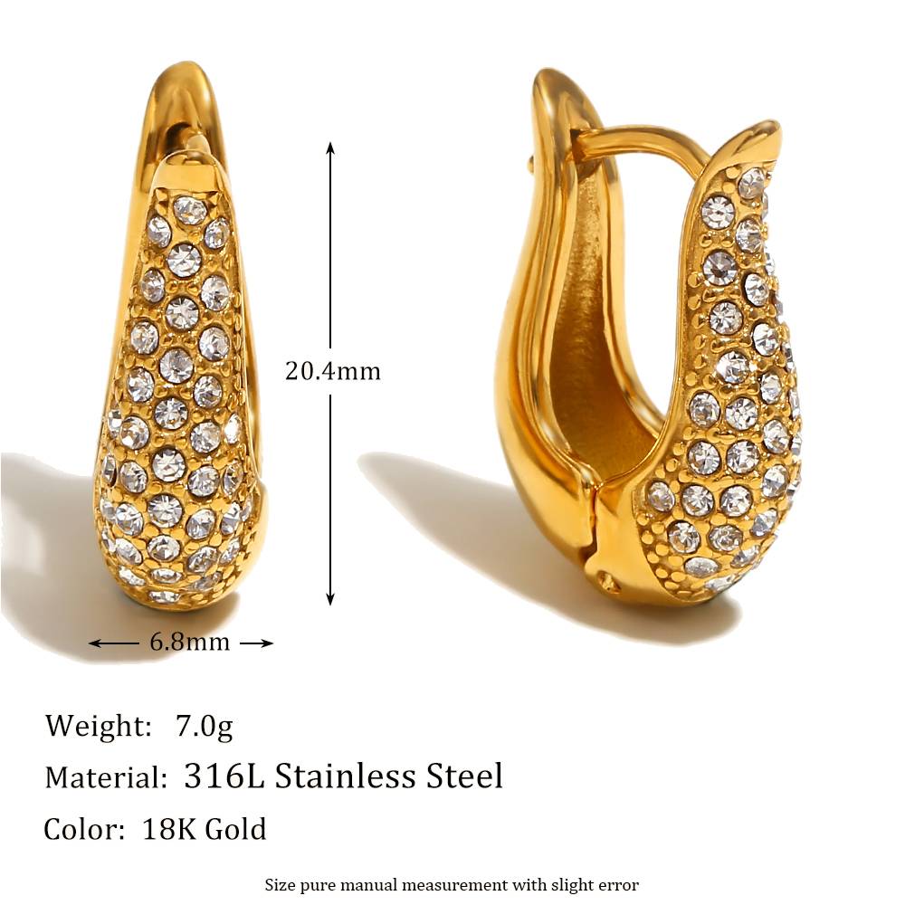 Lucky Horseshoe Hoop – 18KT Gold Plated Krystal Touch