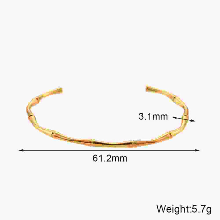 Bamboo Shape clasp - 18KT Gold Plated