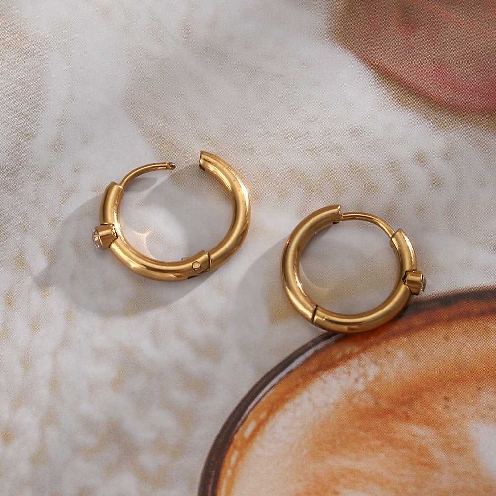 Mini Designer Hoop -18KT Gold Plated Krystal Touch