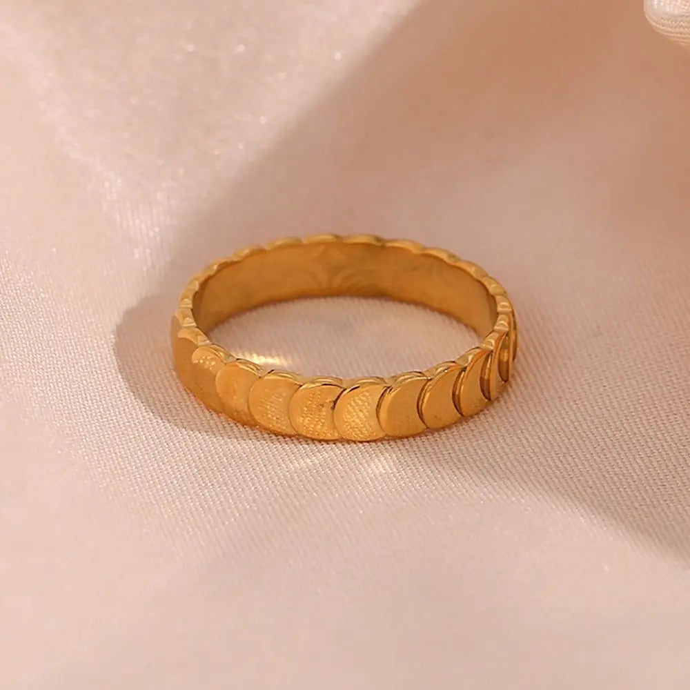 Golden Fish Scale Ring – 18KT Gold Plated - Krystal Touch