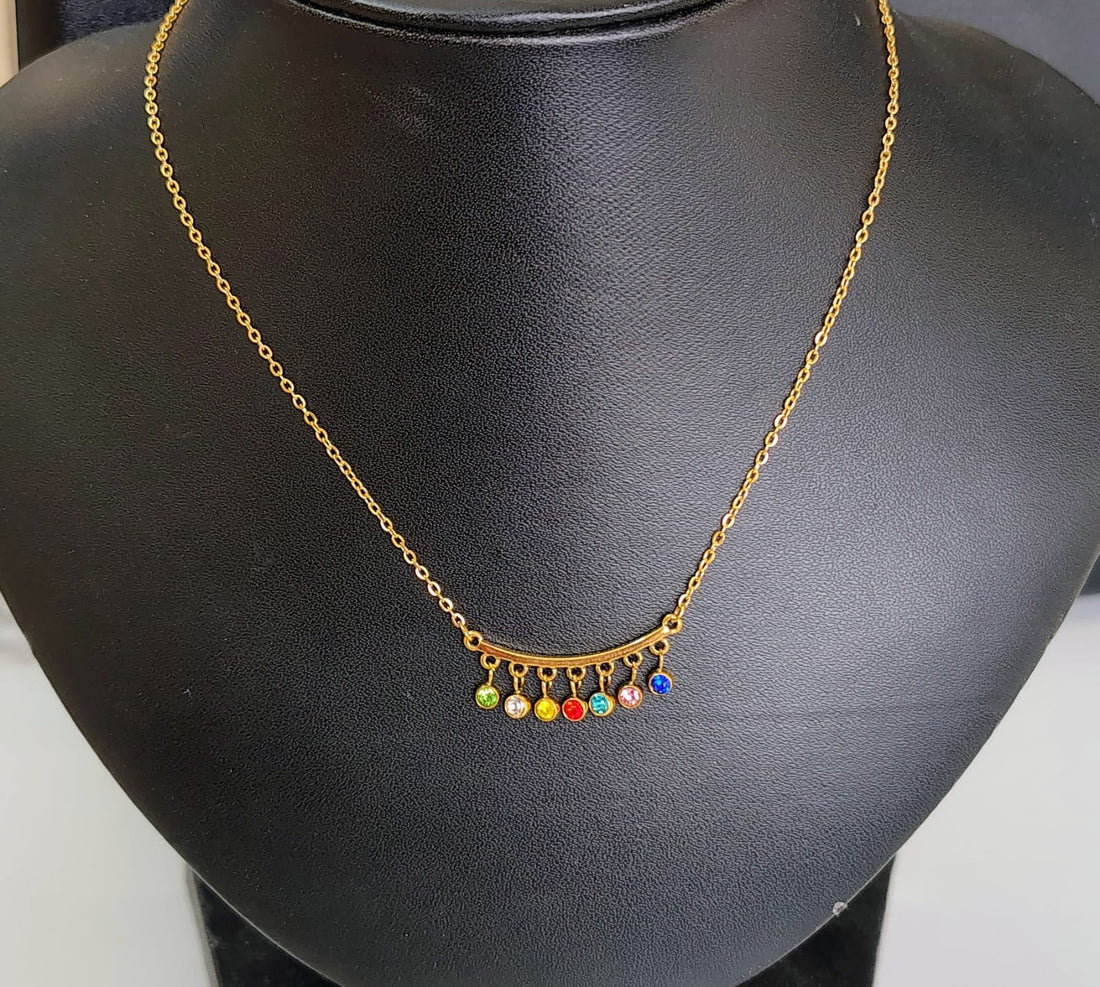 Colorful Zircon Tassel - 18KT Gold Plated Krystal Touch