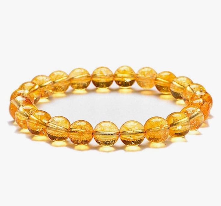 Citrine - 8 mm Stretchable Unisex Bracelet Krystal Touch