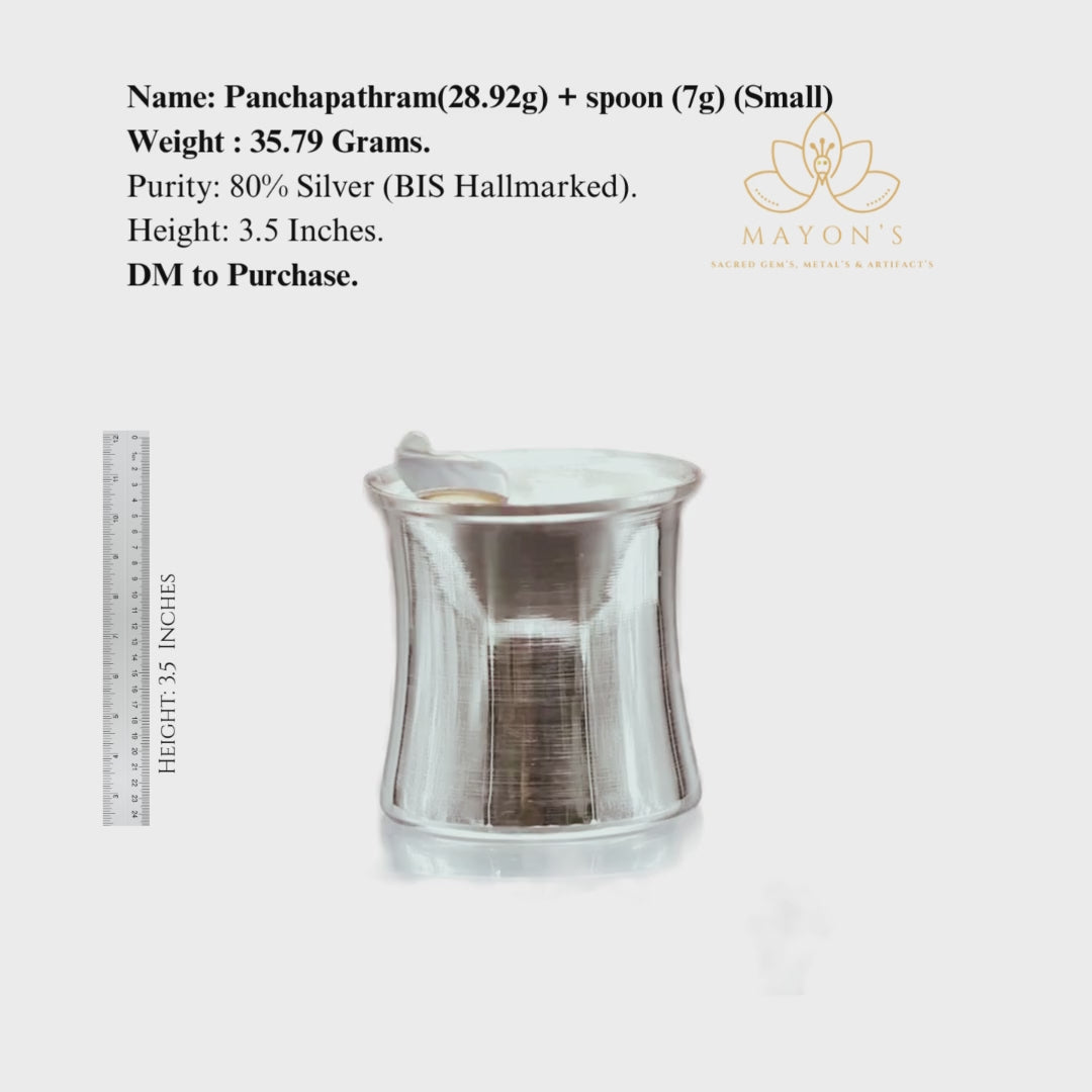 Panchapathram with Spoon (Small) – Pure 80% Silver | BIS Hallmarked | 35.79g