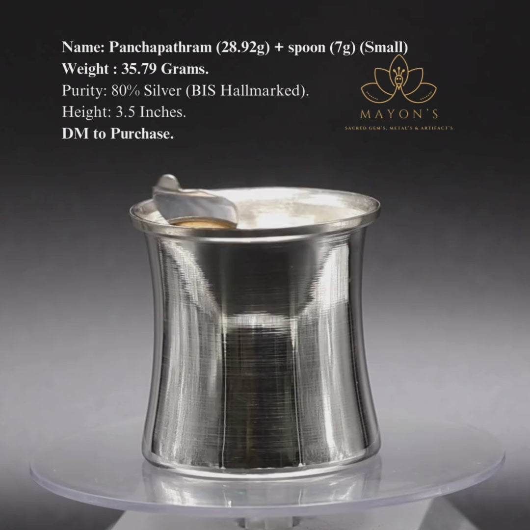 Panchapathram with Spoon (Small) – Pure 80% Silver | BIS Hallmarked | 35.79g