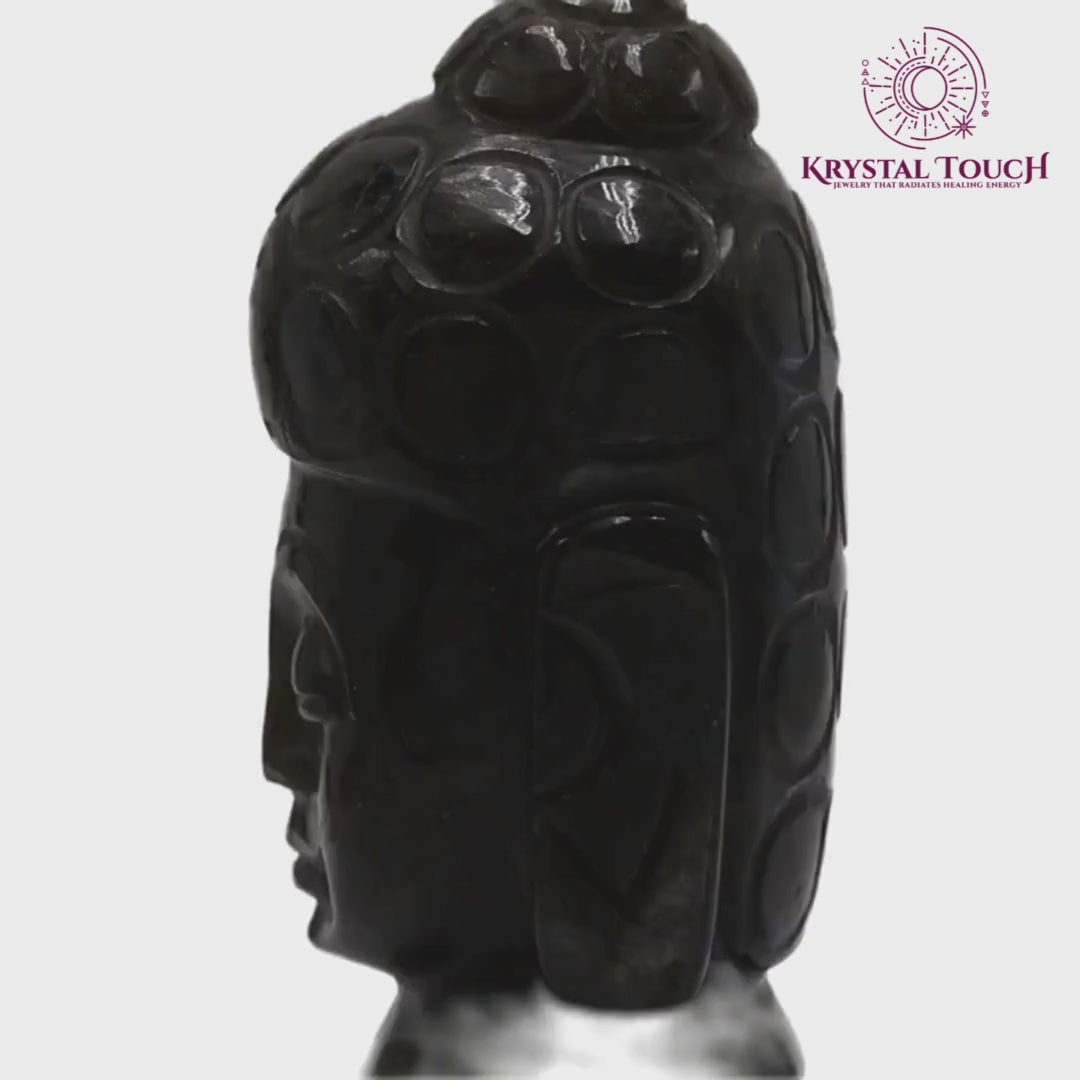 Labradorite Buddha Head – For Intuition, Protection & Inner Peace