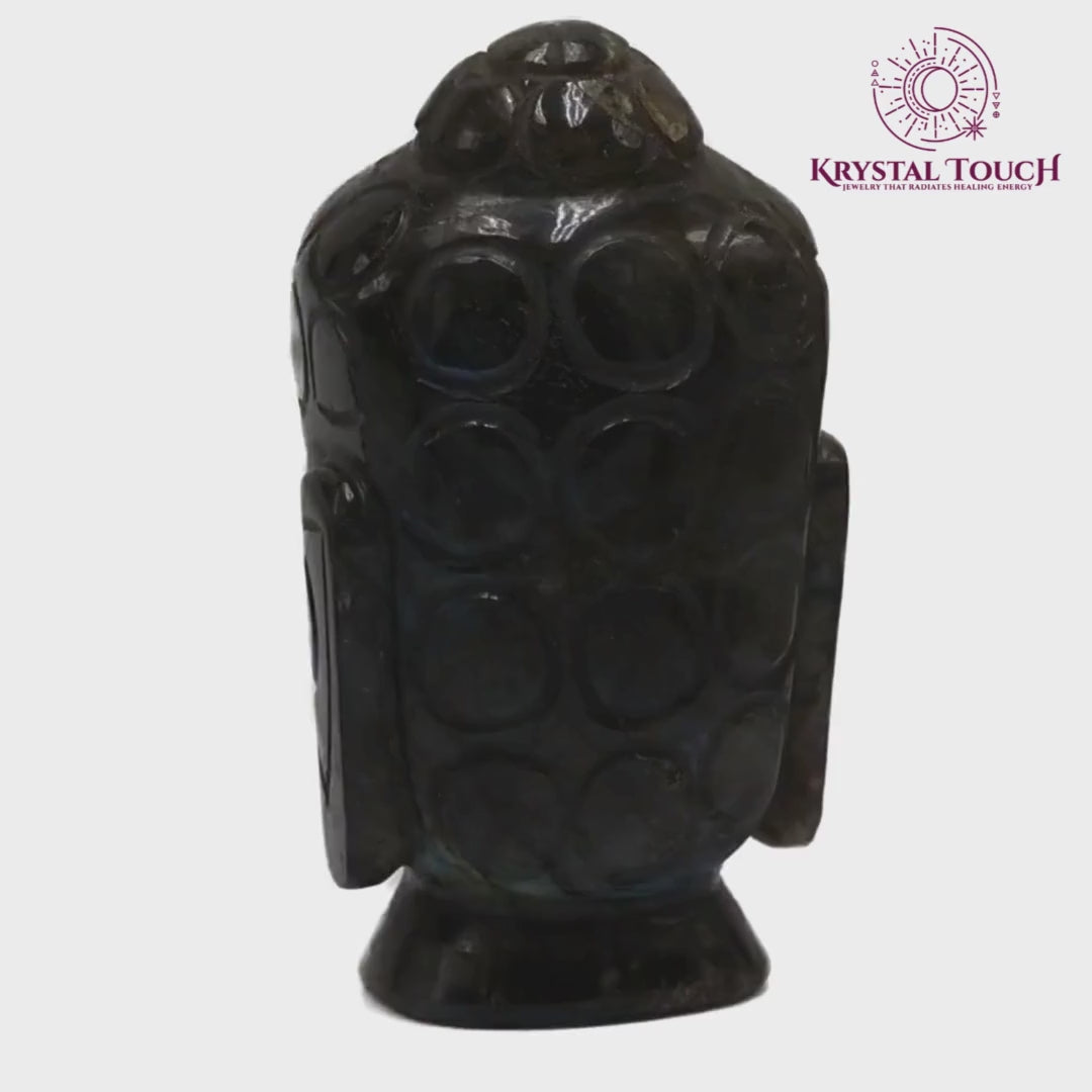 Labradorite Buddha Head – For Intuition, Protection & Inner Peace